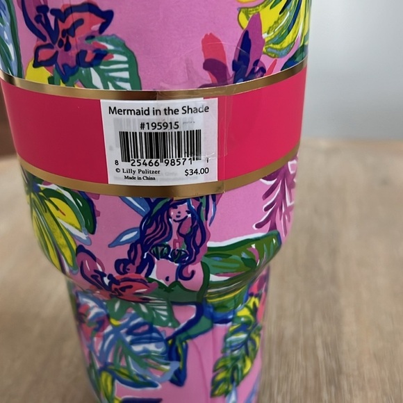 Lilly Pulitzer Stainless Steel Insulated Tumbler Lid Mermaid in the Shade 30 oz - Picture 4 of 8